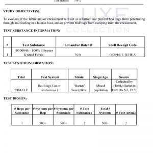 Bed Bugs Proof Mattress Protectors Test Certificate