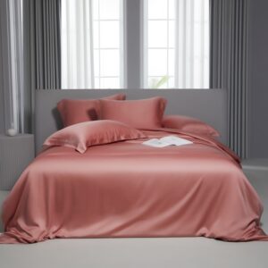 tencel bed sheets coral pink
