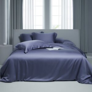 tencel bed sheets purple grey