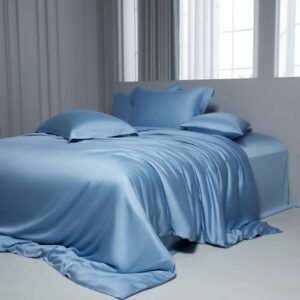 sky blue tencel bedding set