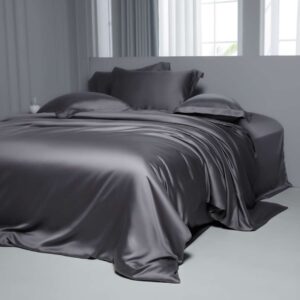 tencel beddings set - dark grey bedsheet